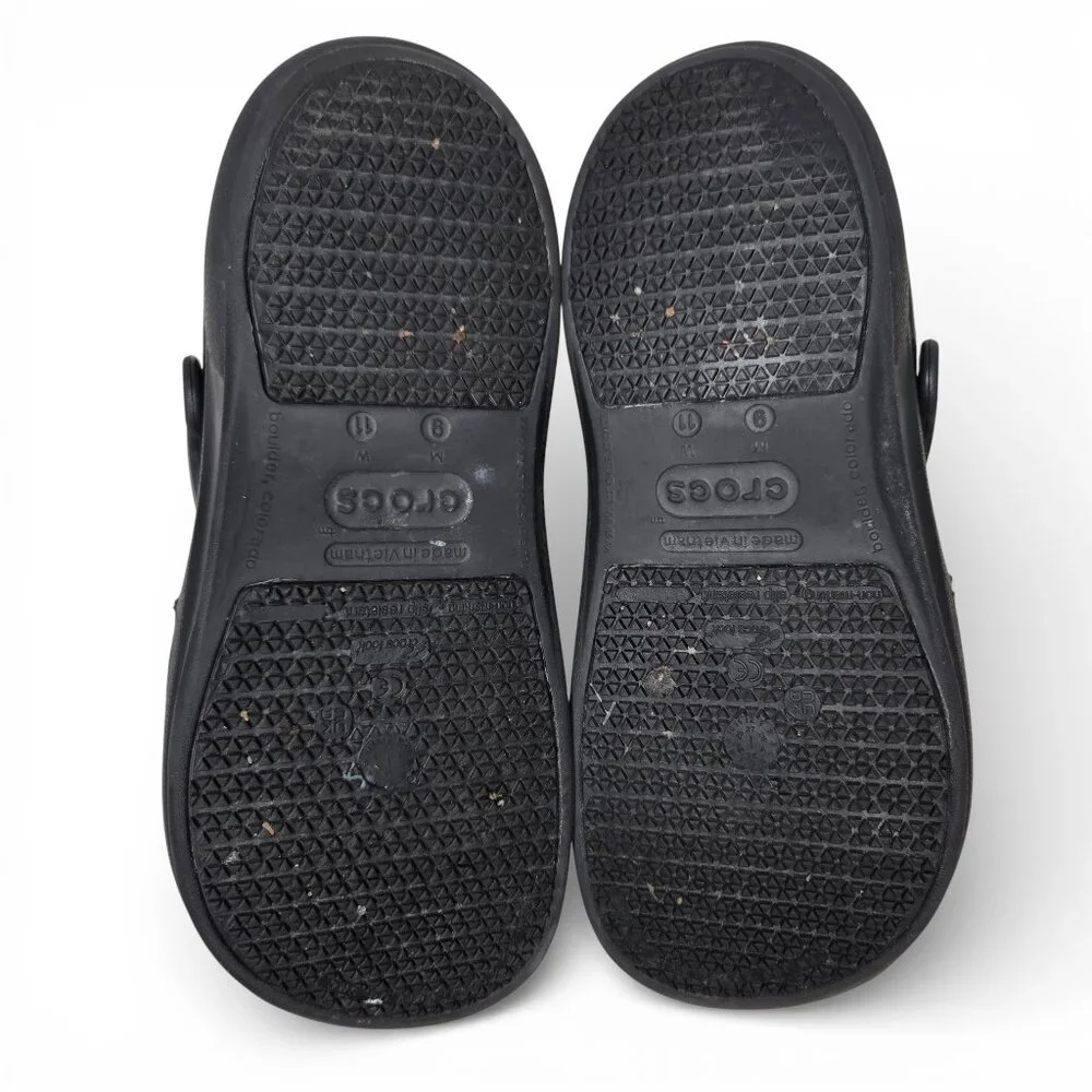 Crocs Work Bistro Clogs Unisex Black‎ Slip Resistant Chef Professional M9 W11